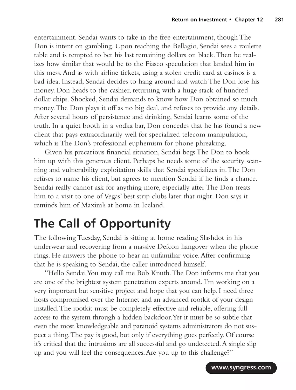 The Call of Opportunity