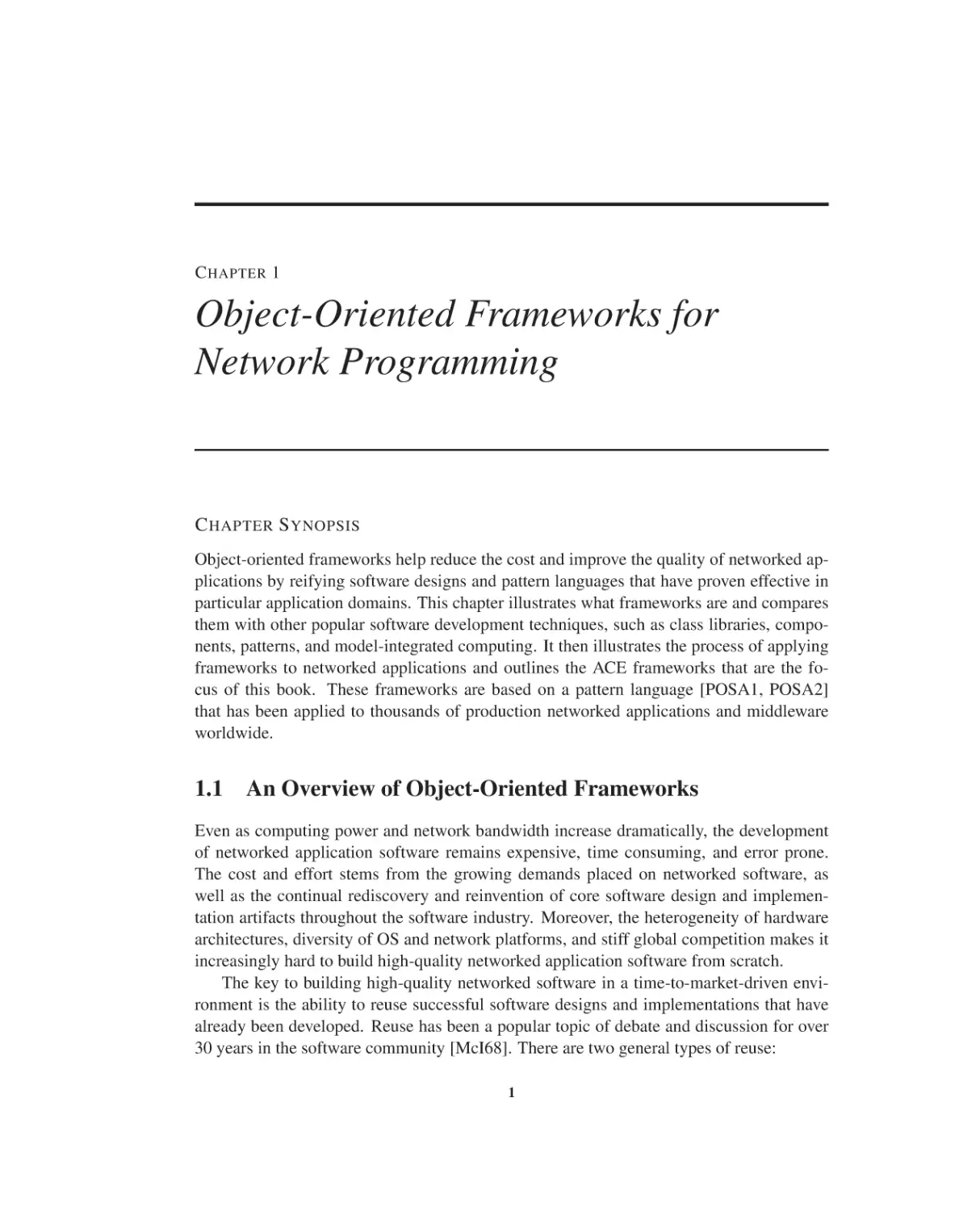 Chapter 1 Object-Oriented Frameworks for Network Programming
1.1 An Overview of Object-Oriented Frameworks