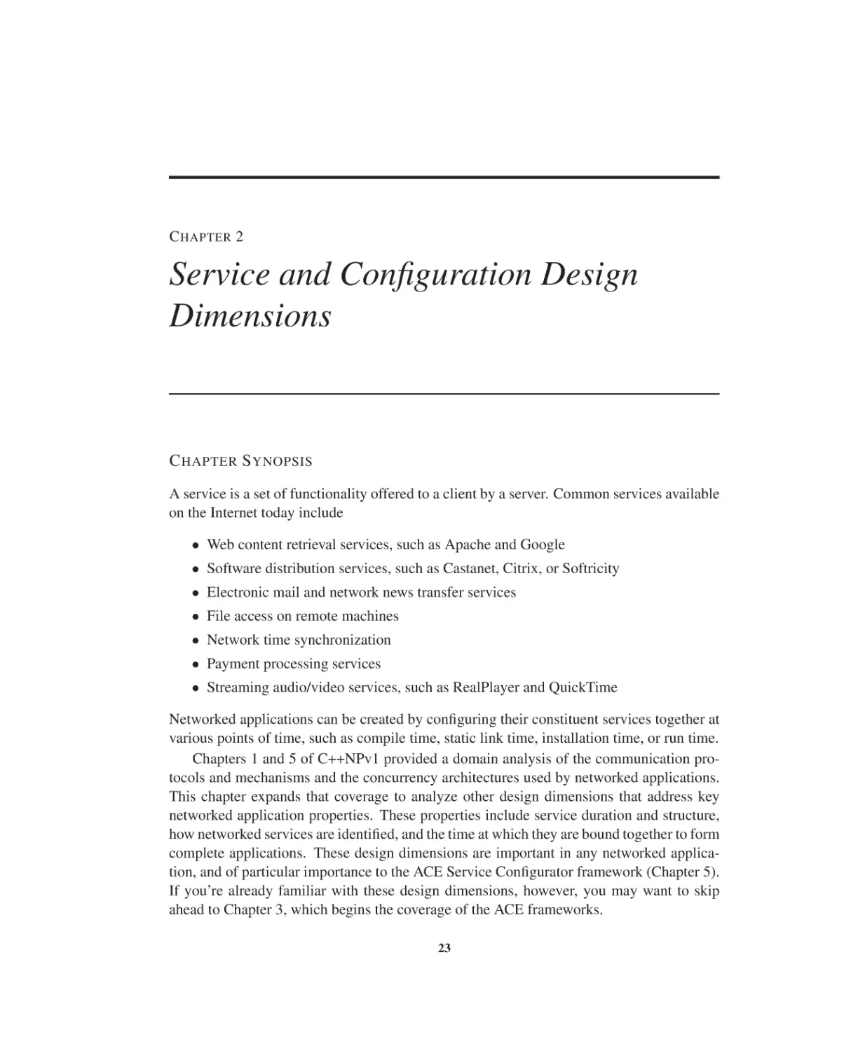 Chapter 2 Service and Configuration Design Dimensions