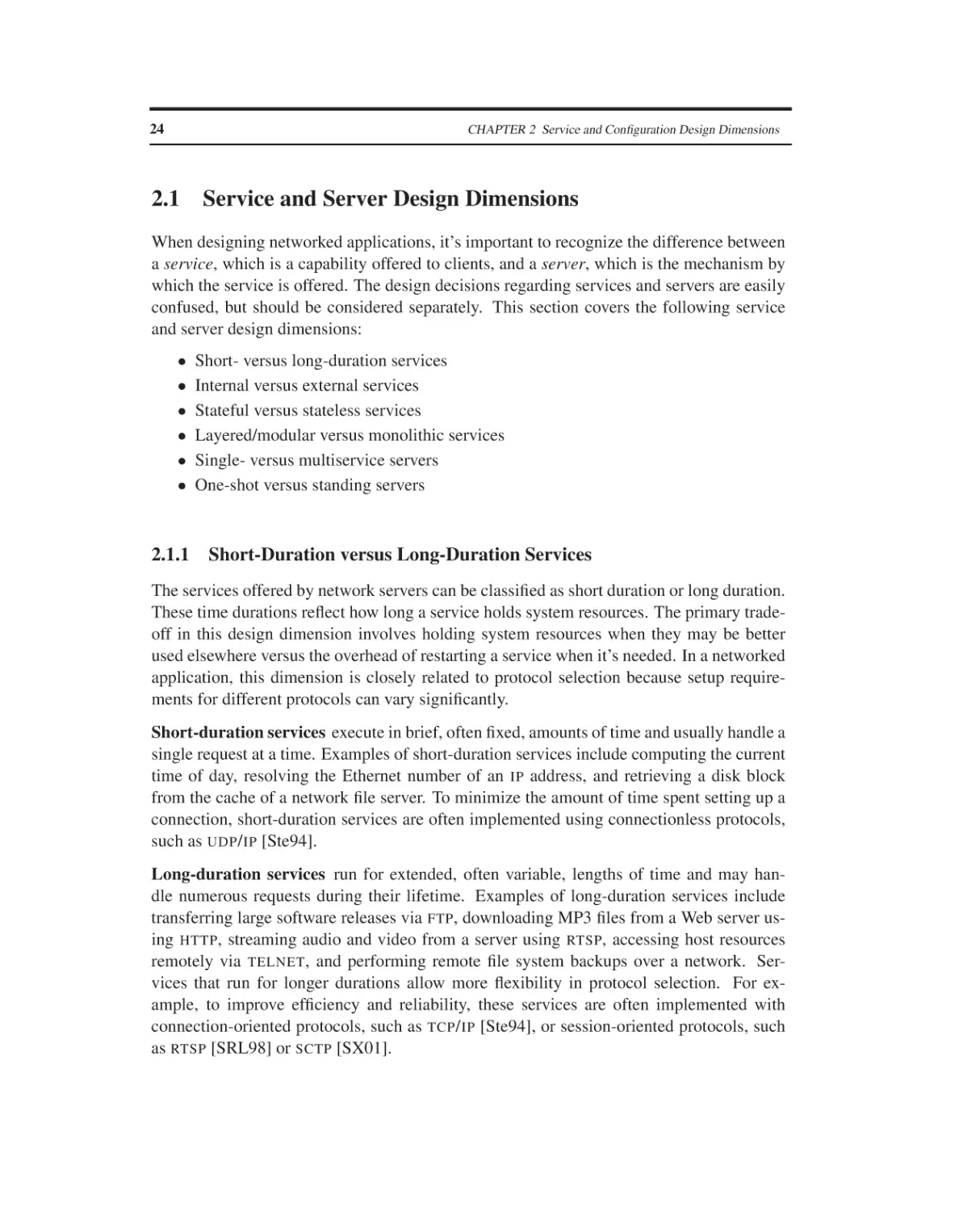 2.1 Service and Server Design Dimensions