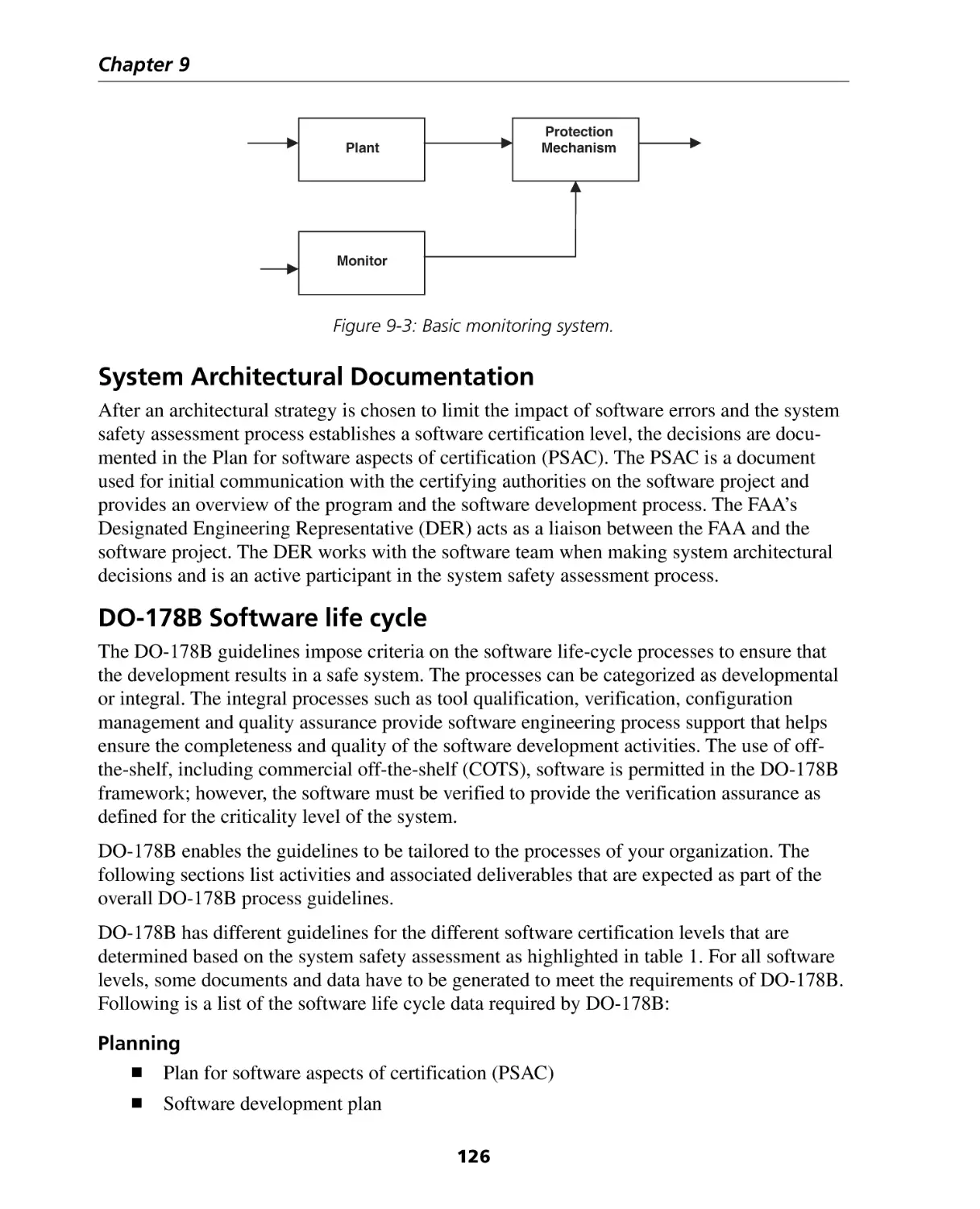 System Architectural Documentation
DO-178B Software life cycle