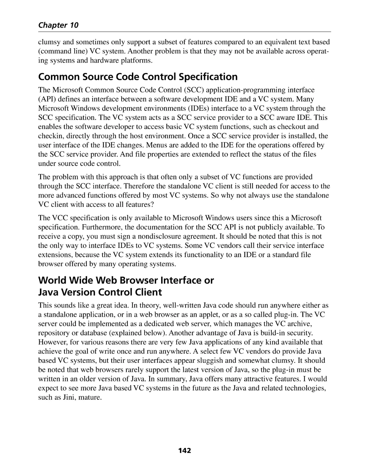 Common Source Code Control Specification
World Wide Web Browser Interface or Java Version Control Client