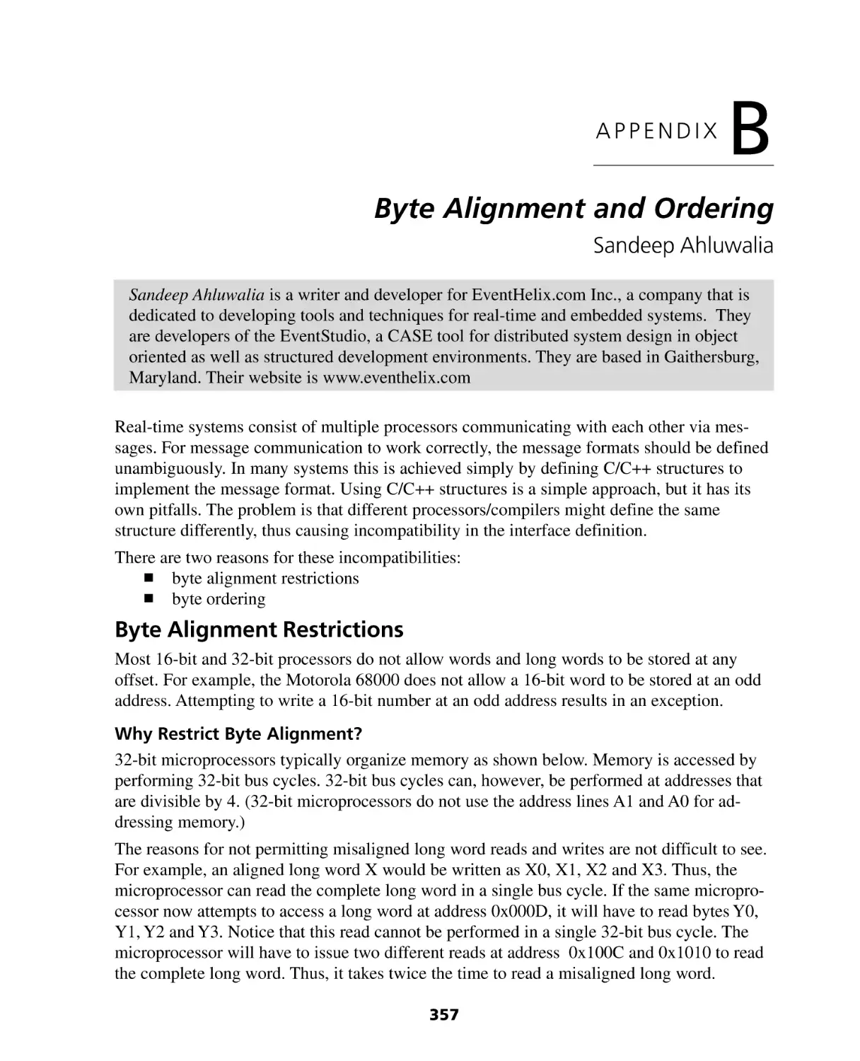 Appendix B
Byte Alignment Restrictions