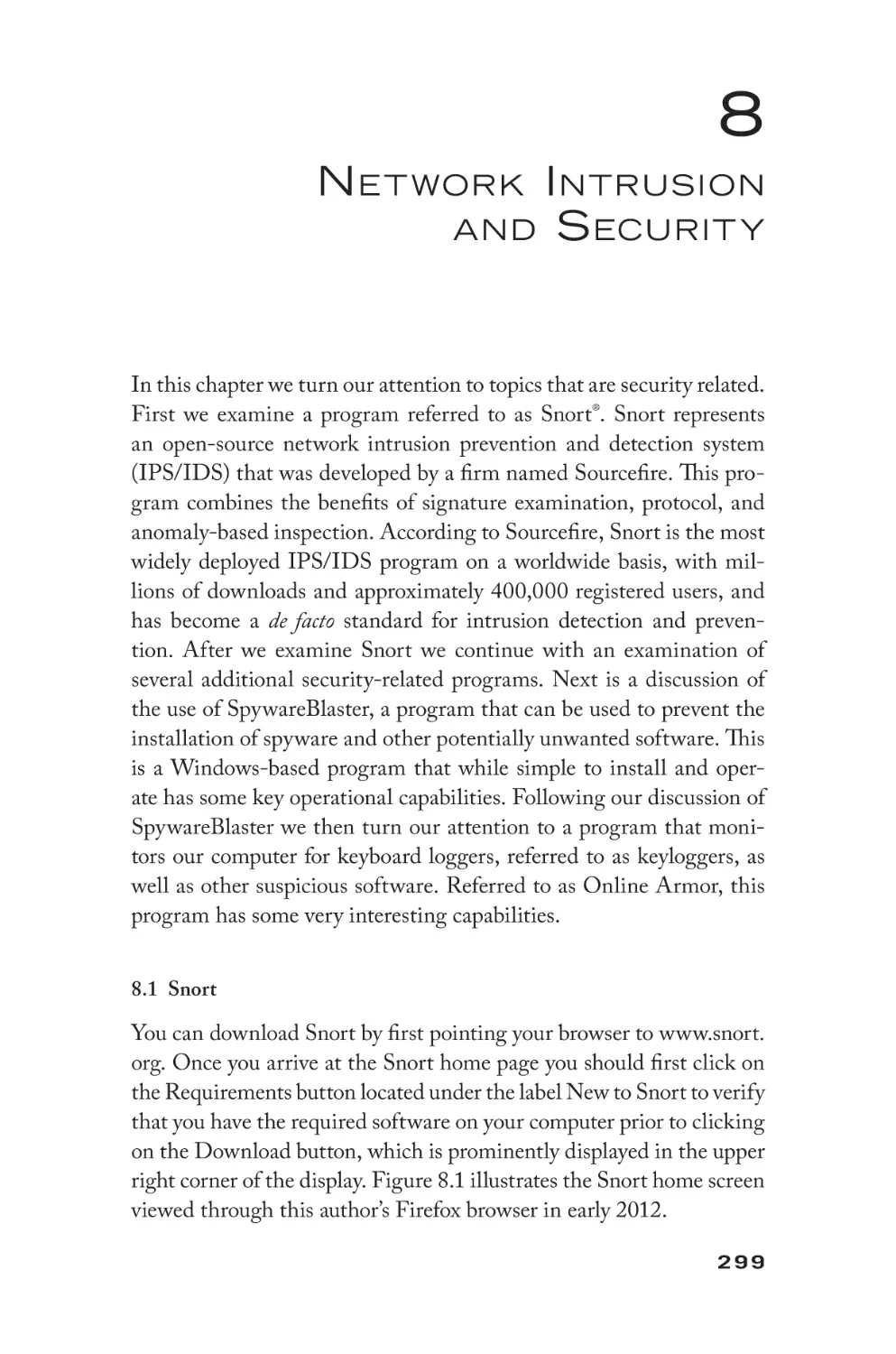 Chapter 8 - Network Intrusion and Security