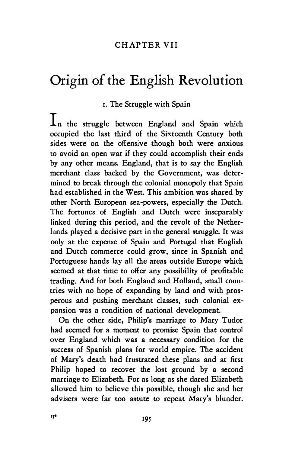 VII Origin of the English Revolution