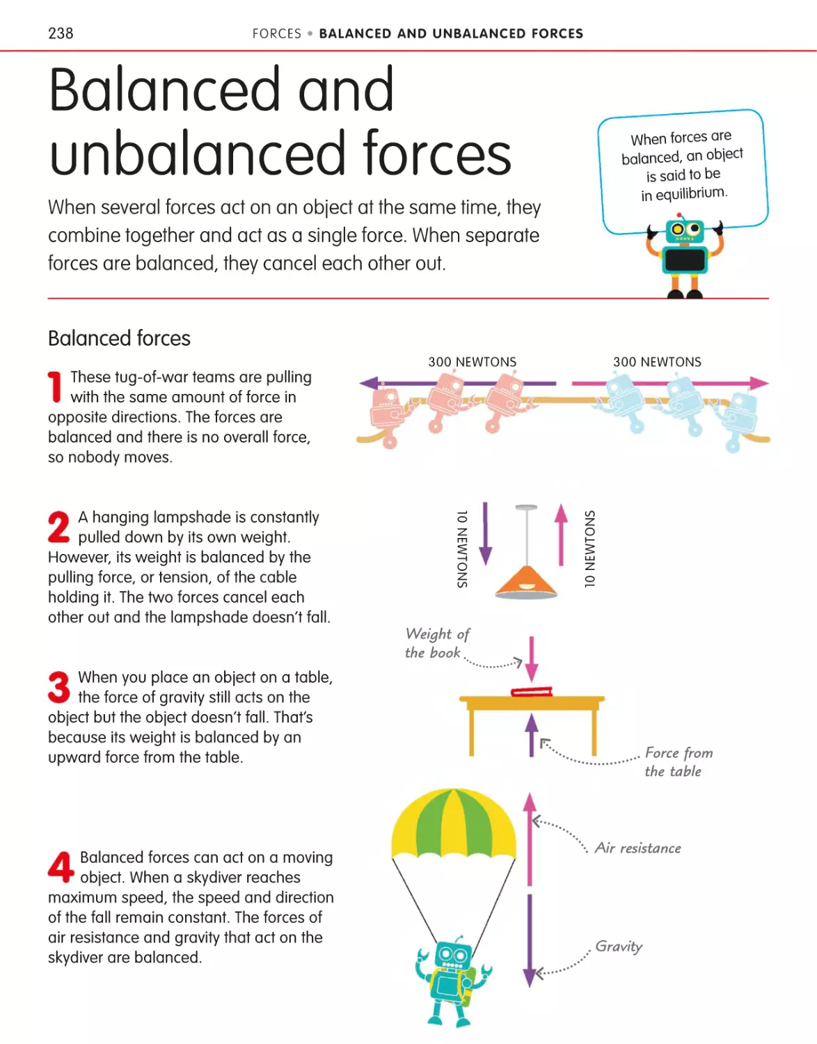 Balanced and unbalanced forces 238