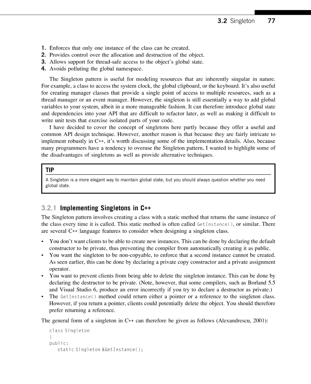 Implementing Singletons in
Return Value Const Correctness