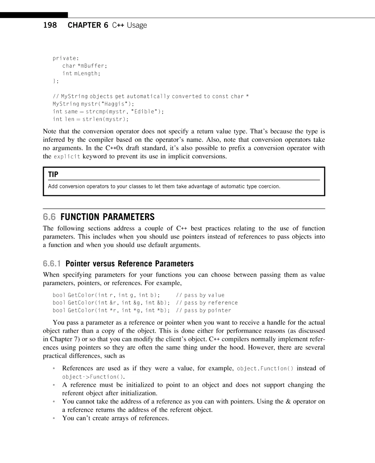 Function Parameters
Pointer versus Reference Parameters