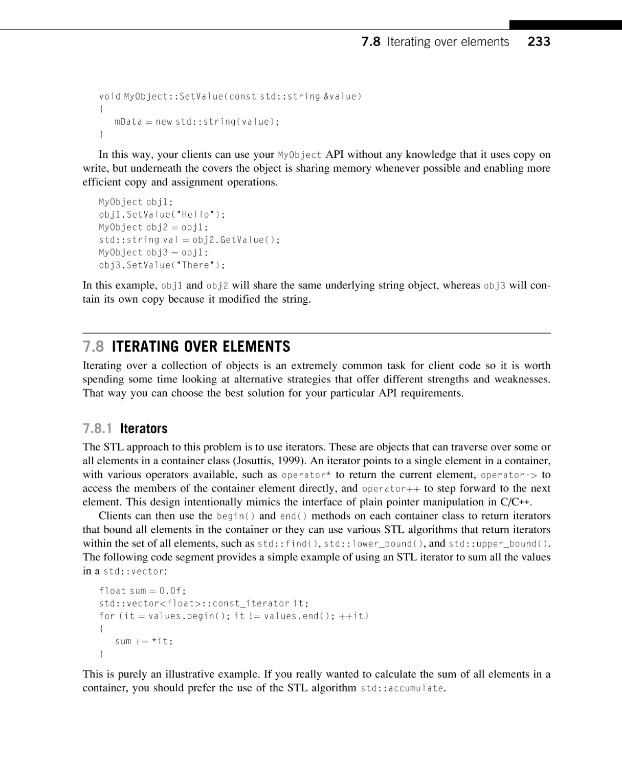 Iterating Over Elements
Iterators
Using Doxygen