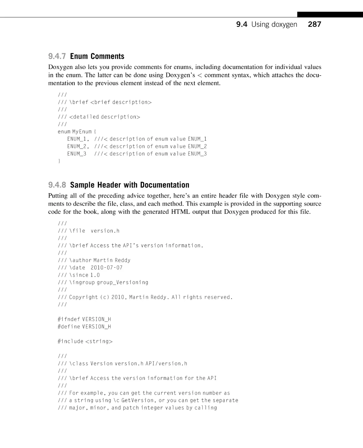 The Adapter Pattern
Enum Comments
Sample Header with Documentation