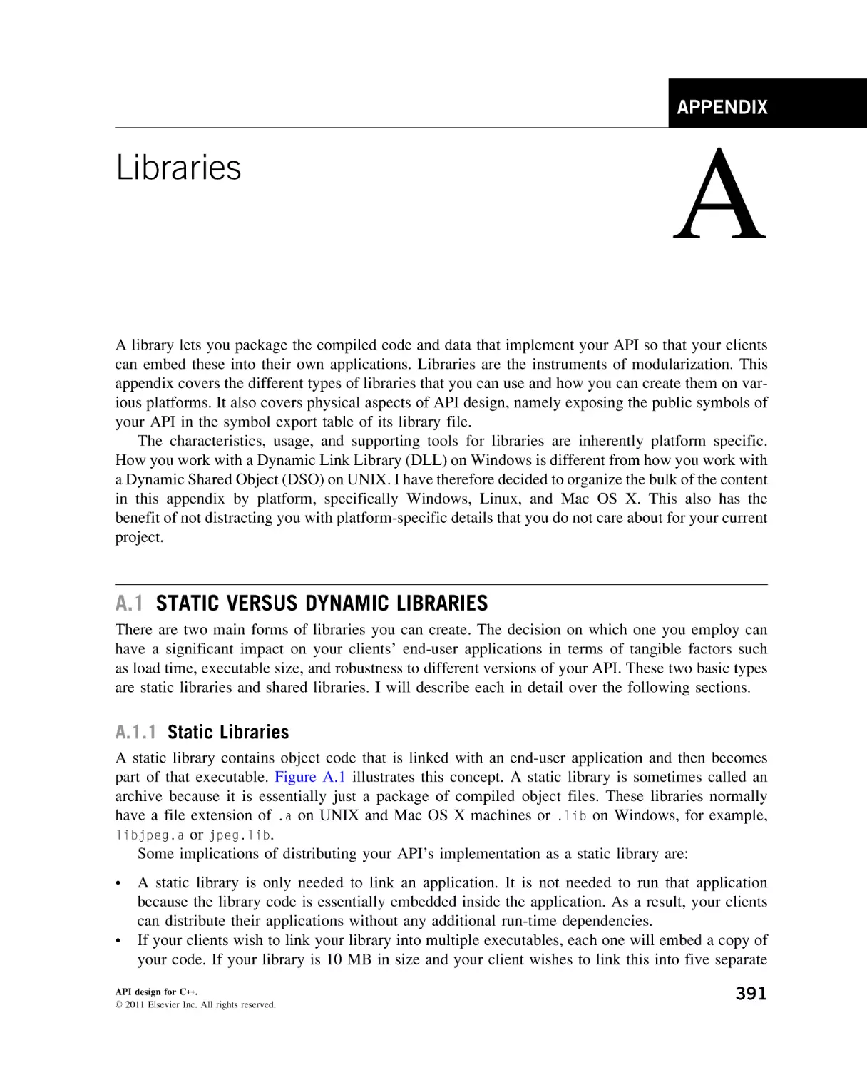 Libraries
Static Versus Dynamic Libraries
