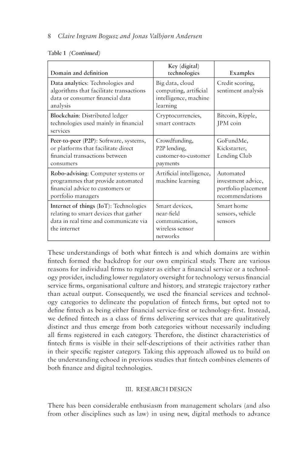 III. Research Design