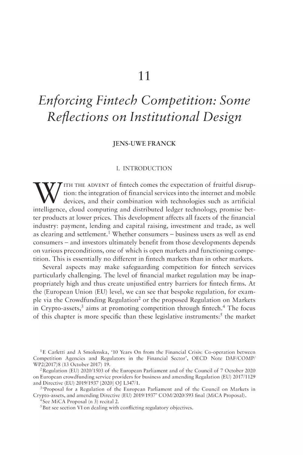 11. Enforcing Fintech Competition
I. Introduction