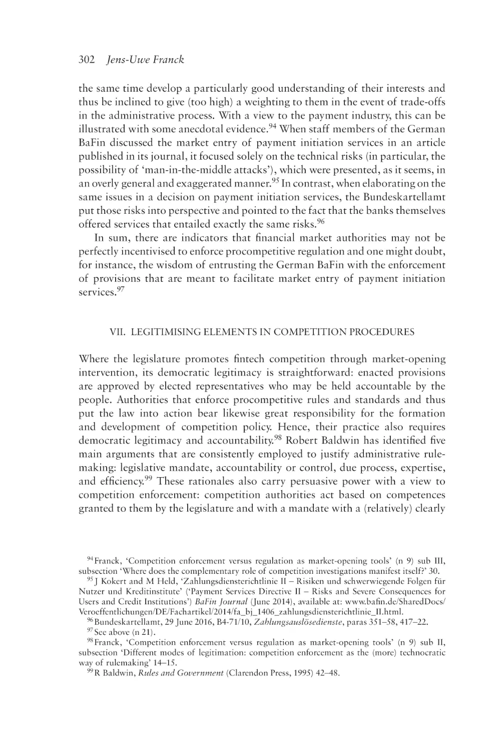 VII. Legitimising Elements in Competition Procedures