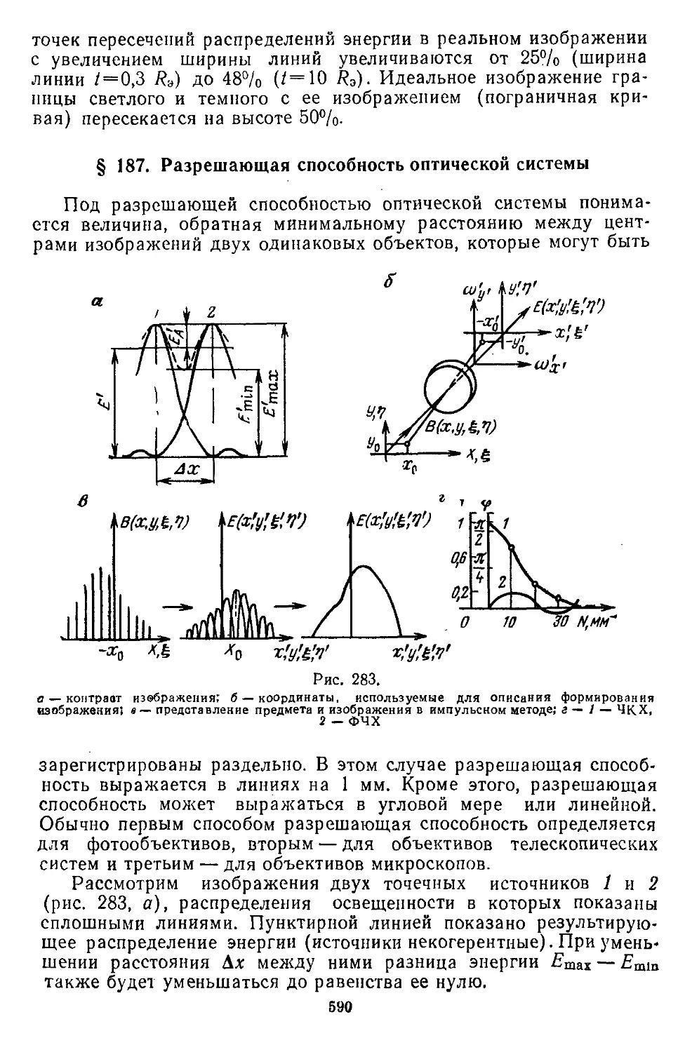 § 187. Разрешающая способность оптической системы