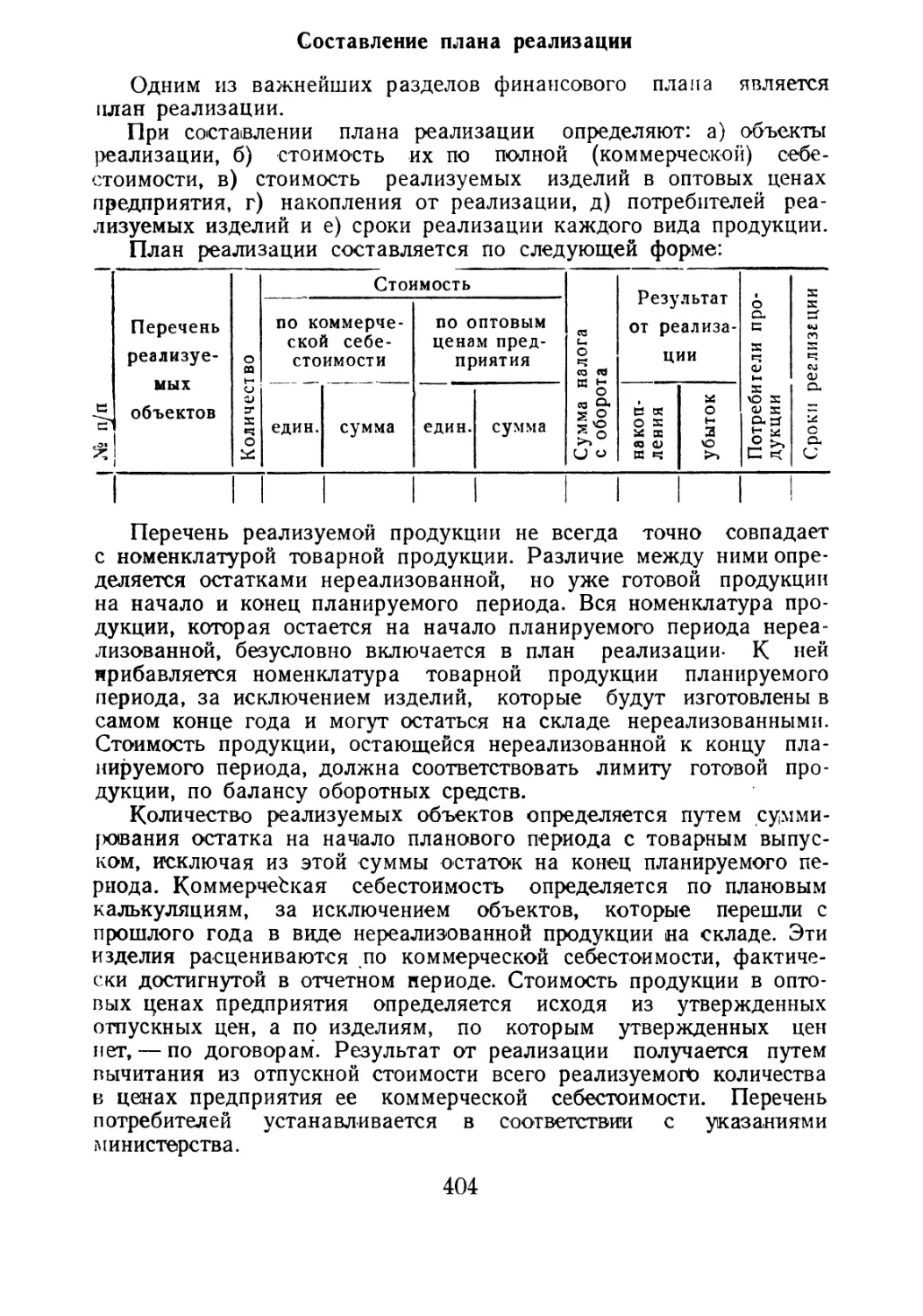 Составление плана реализации