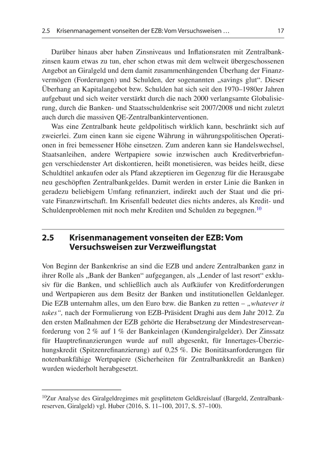 2.5	Krisenmanagement vonseiten der EZB