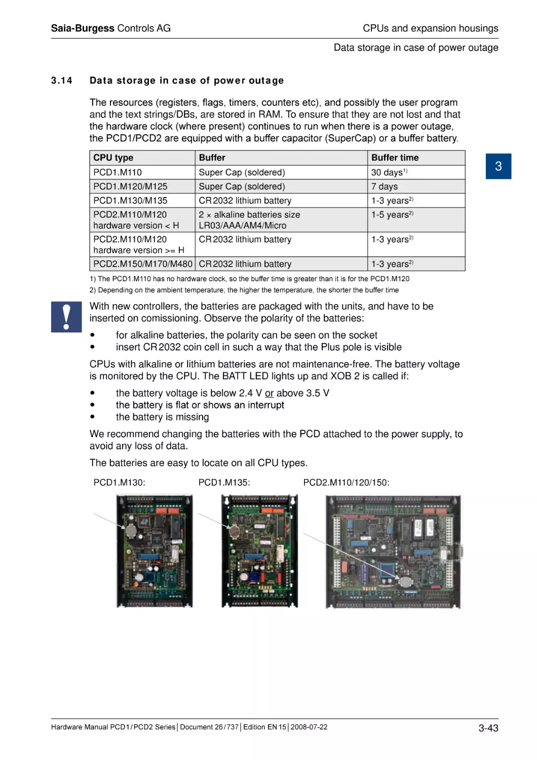 3.14	Data storage in case of power outage