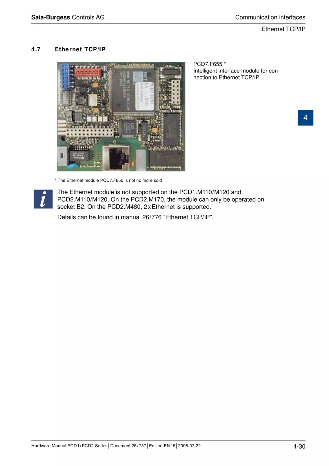 4.7	Ethernet TCP / IP