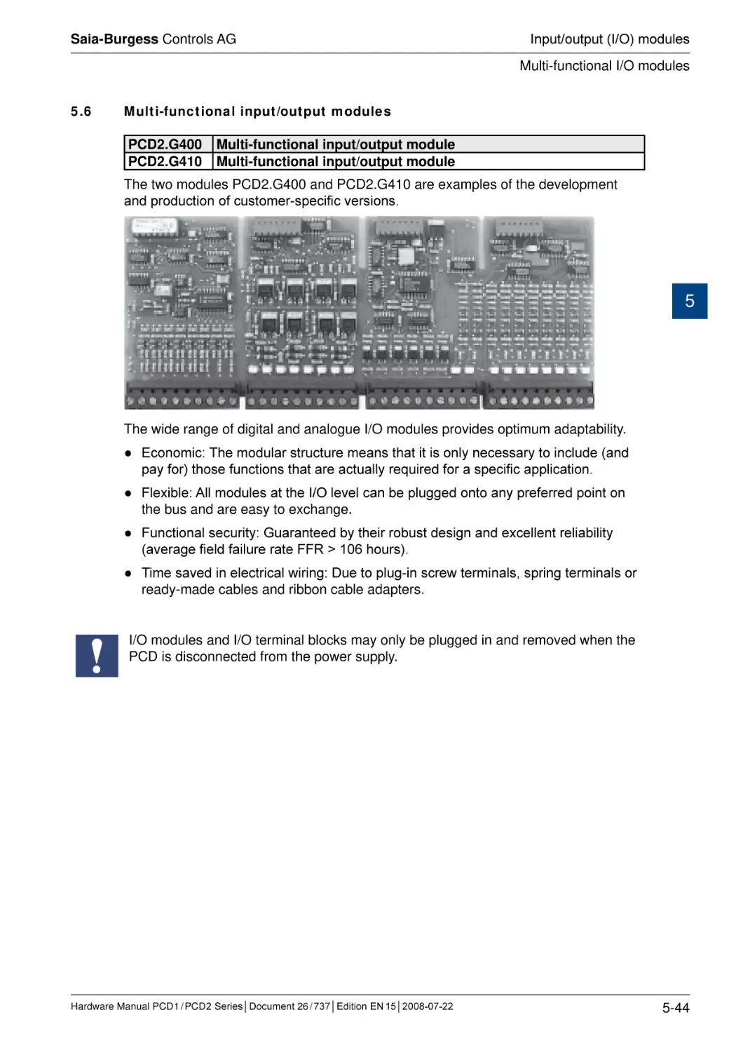 5.6	Multi-functional input/output modules