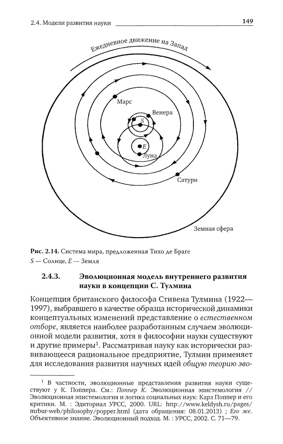 2.4.3. Эволюционная модель внутреннего развития науки в концепции С. Тулмина