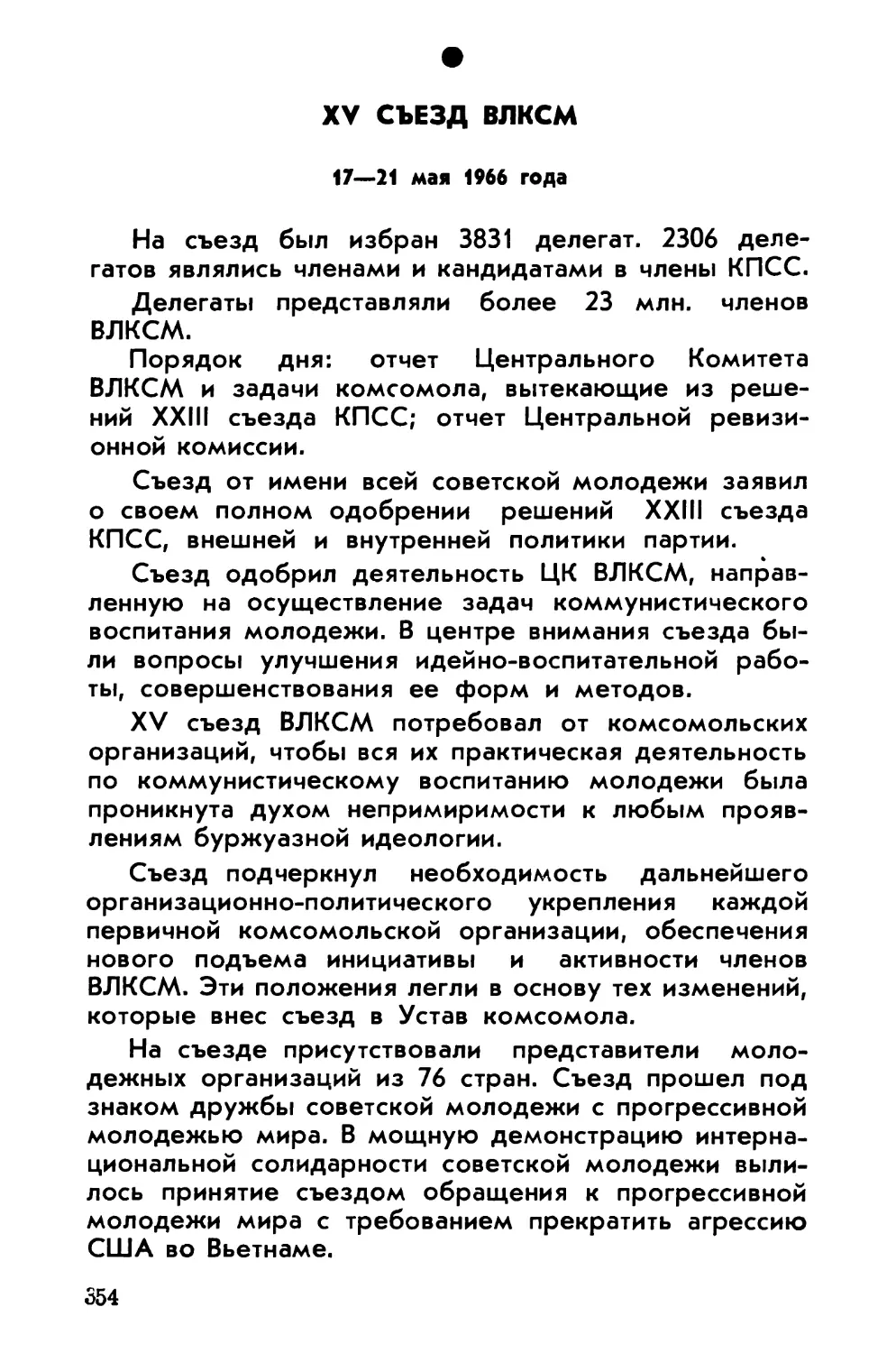 XV съезд ВЛКСМ 17—21 мая 1966 года