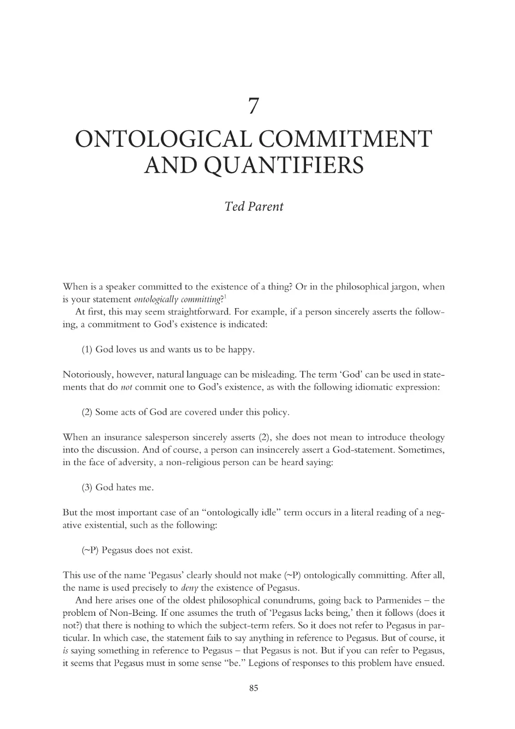 7 Ontological commitment and quantifiers