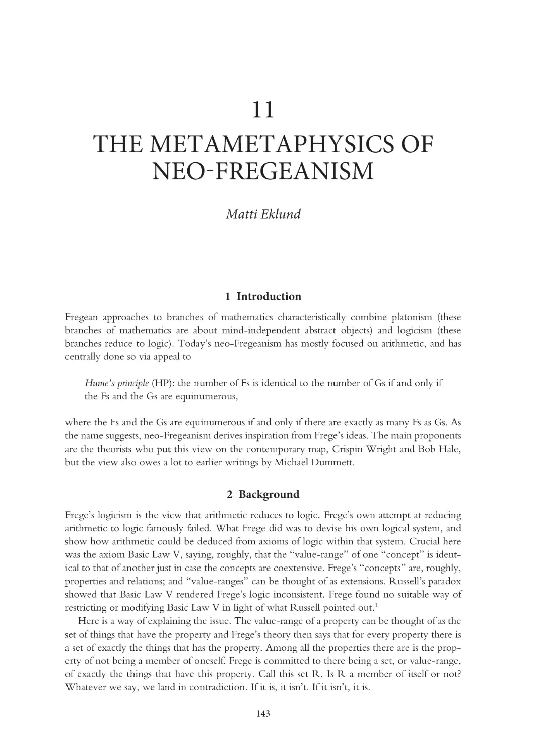 11 The metametaphysics of neo-Fregeanism
1 Introduction
2 Background