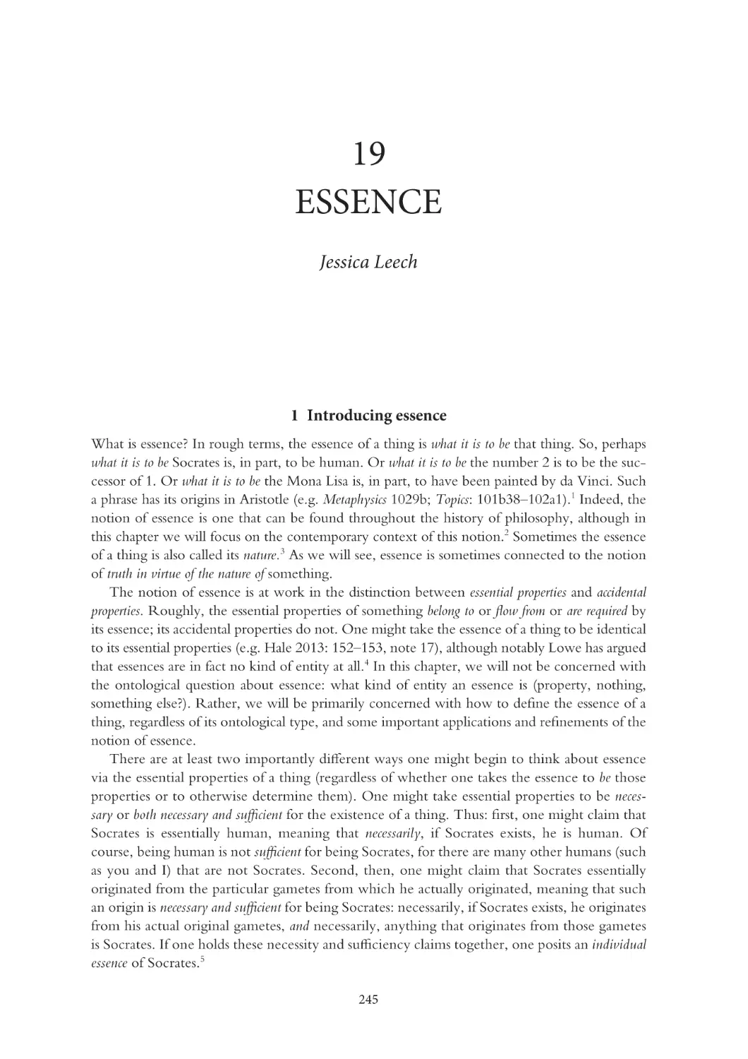 19 Essence
1 Introducing essence