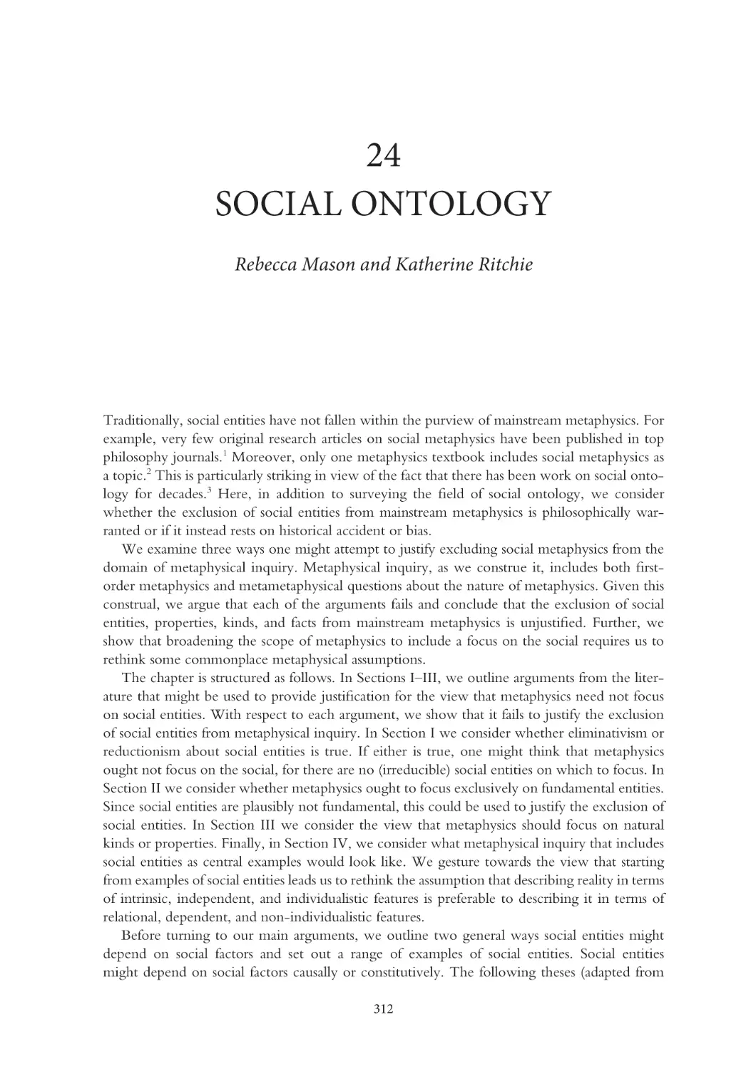 24 Social ontology