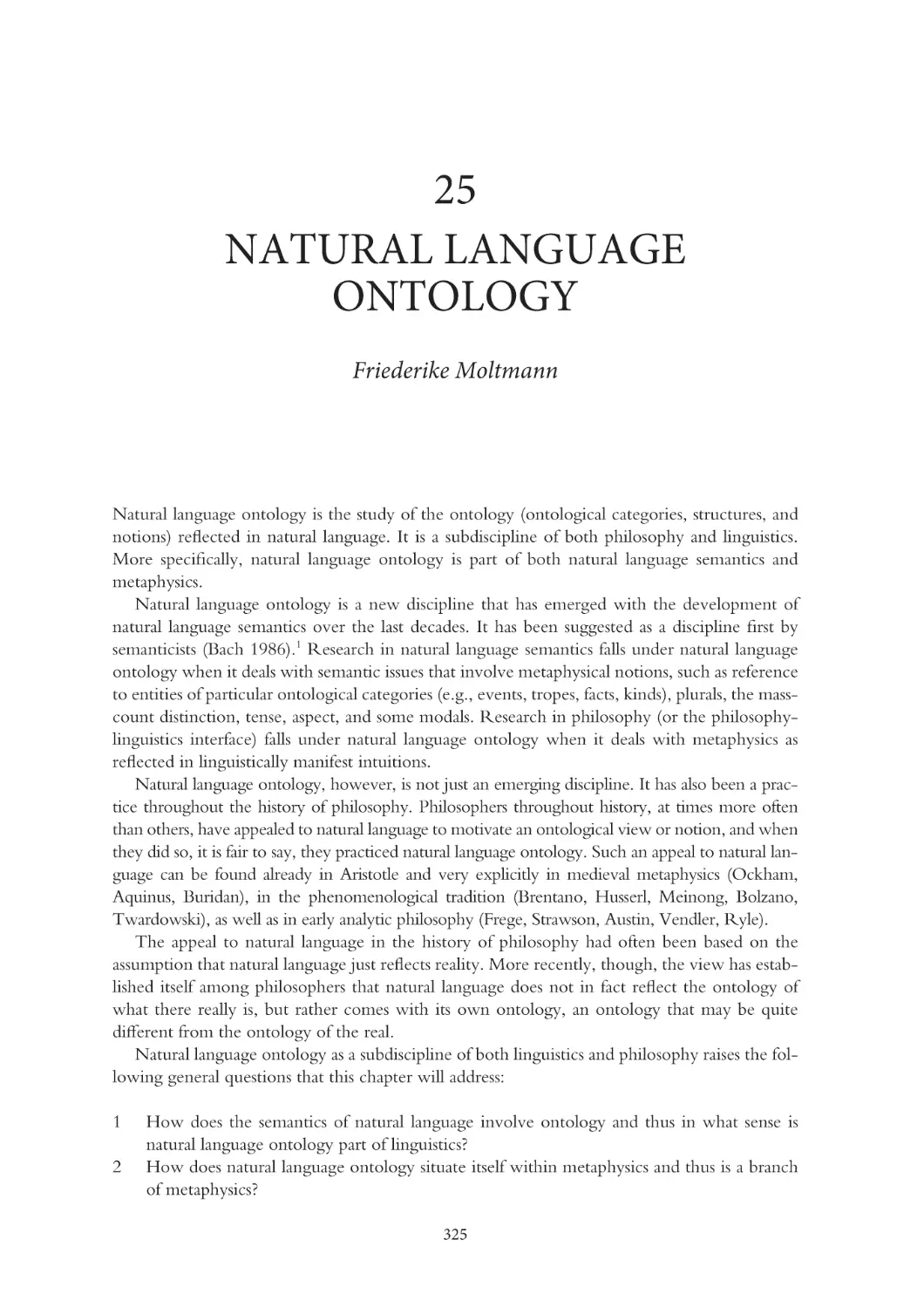 25 Natural language ontology