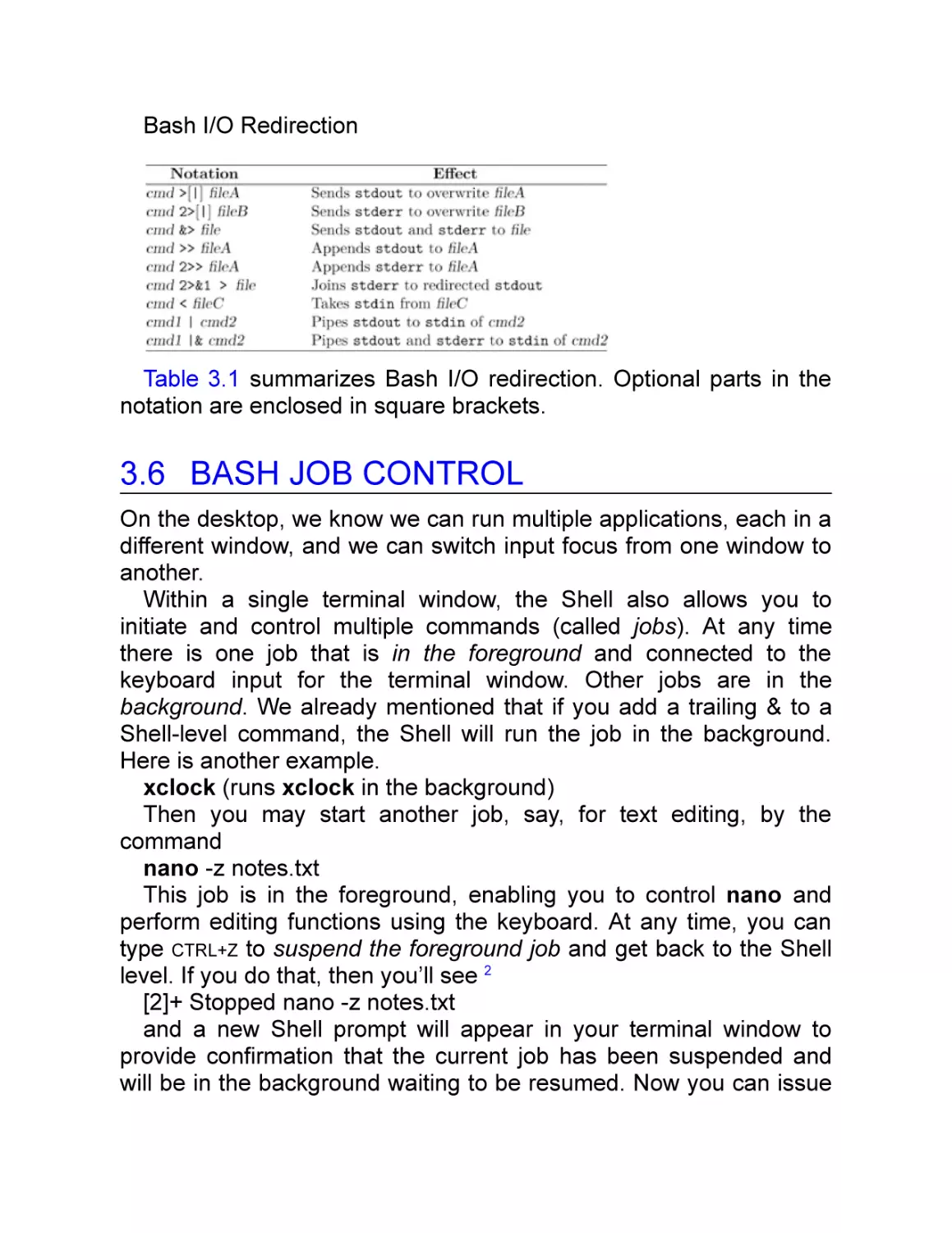 3.6 Bash Job Control
