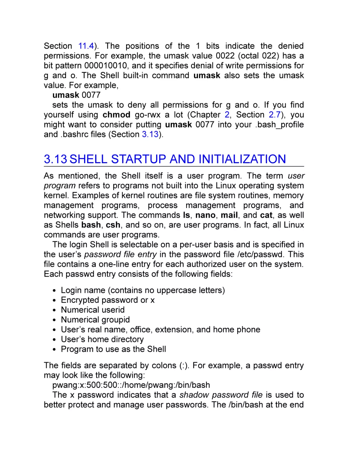 3.13 Shell Startup and Initialization