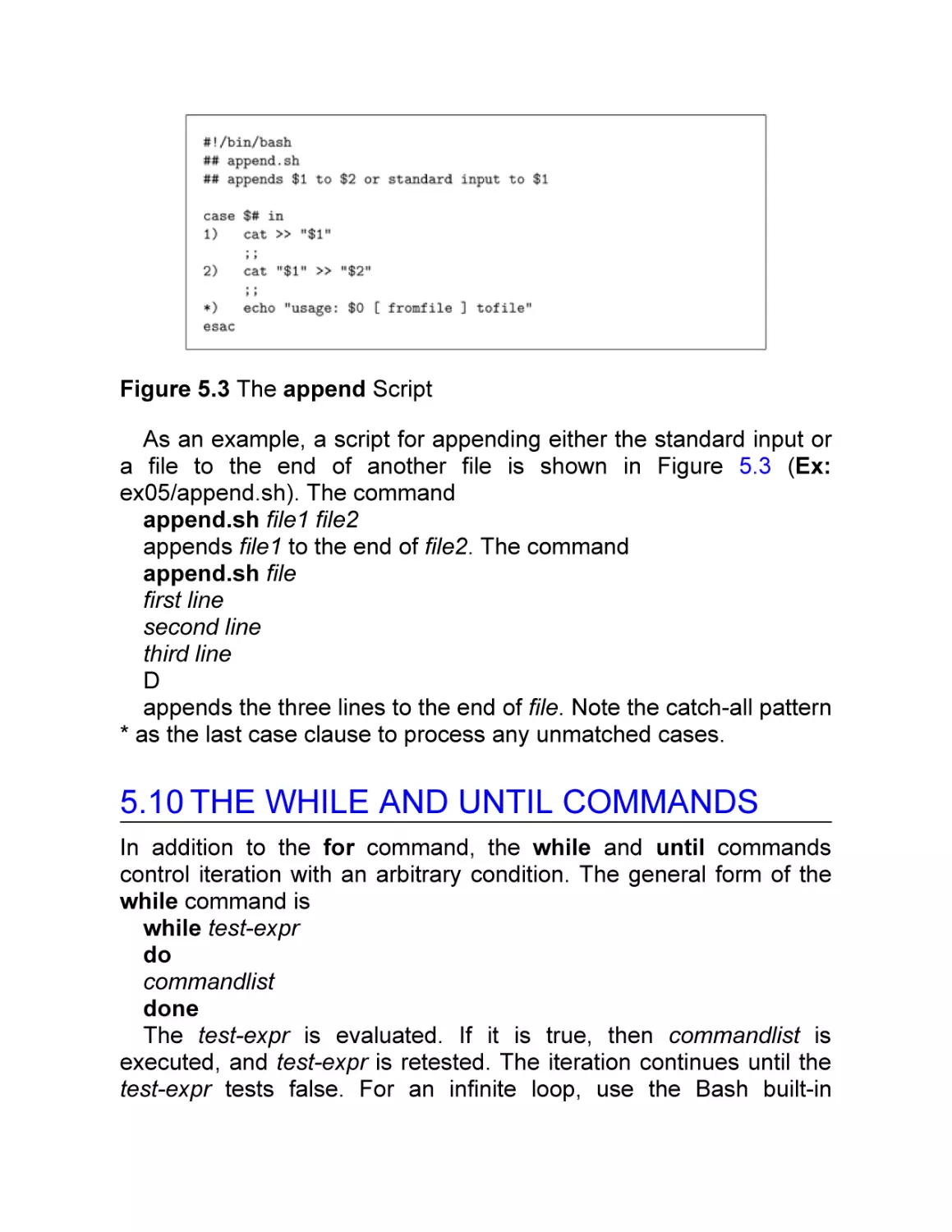 5.10 The while and until Commands
