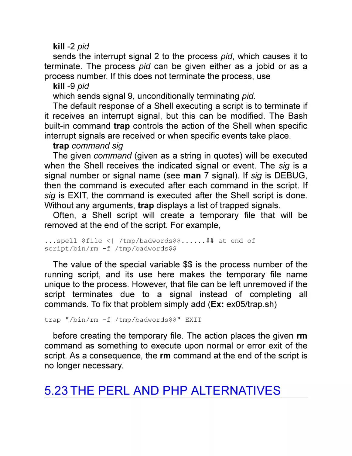 5.23 The Perl and PHP Alternatives