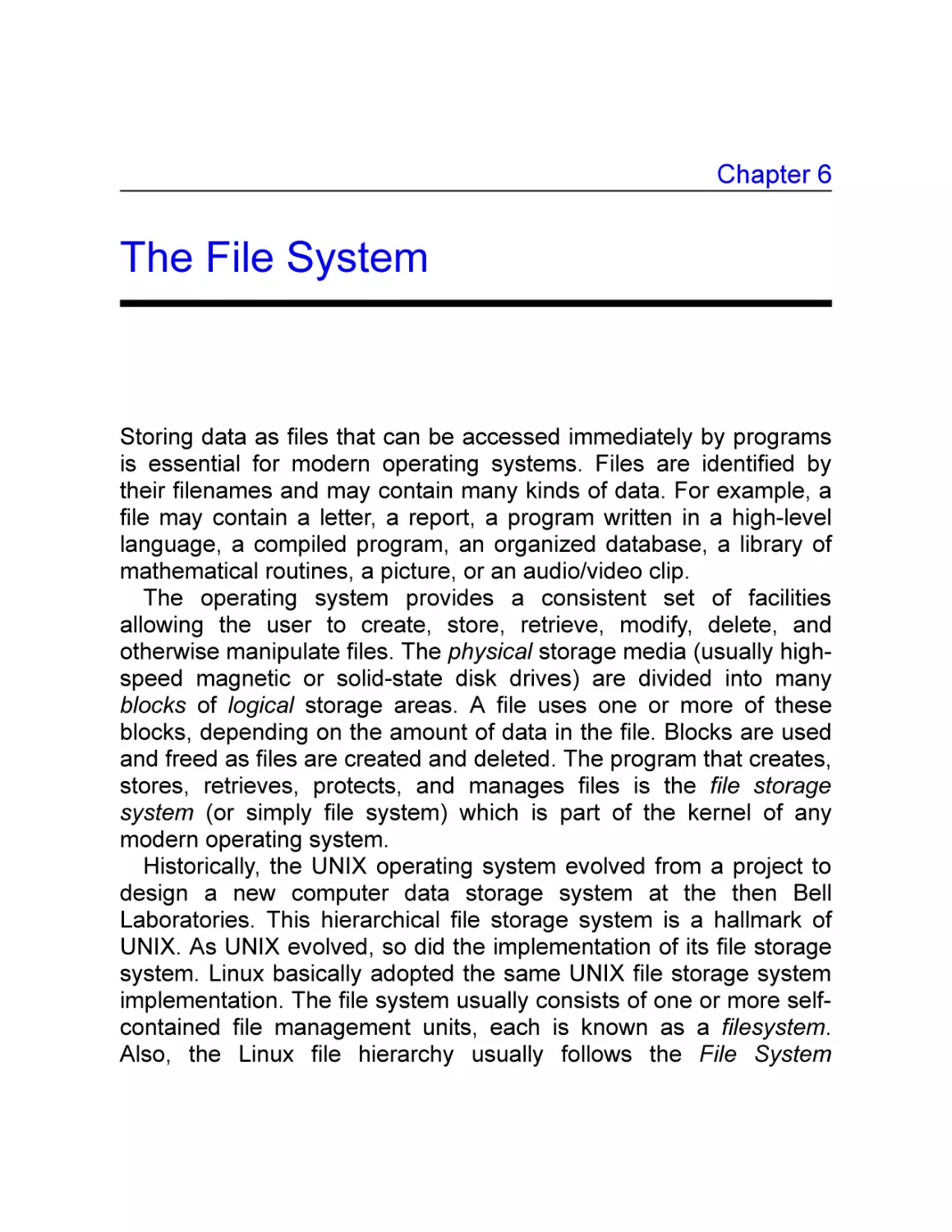 6 The File System