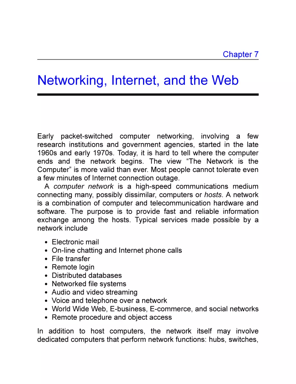 7 Networking, Internet, and the Web
