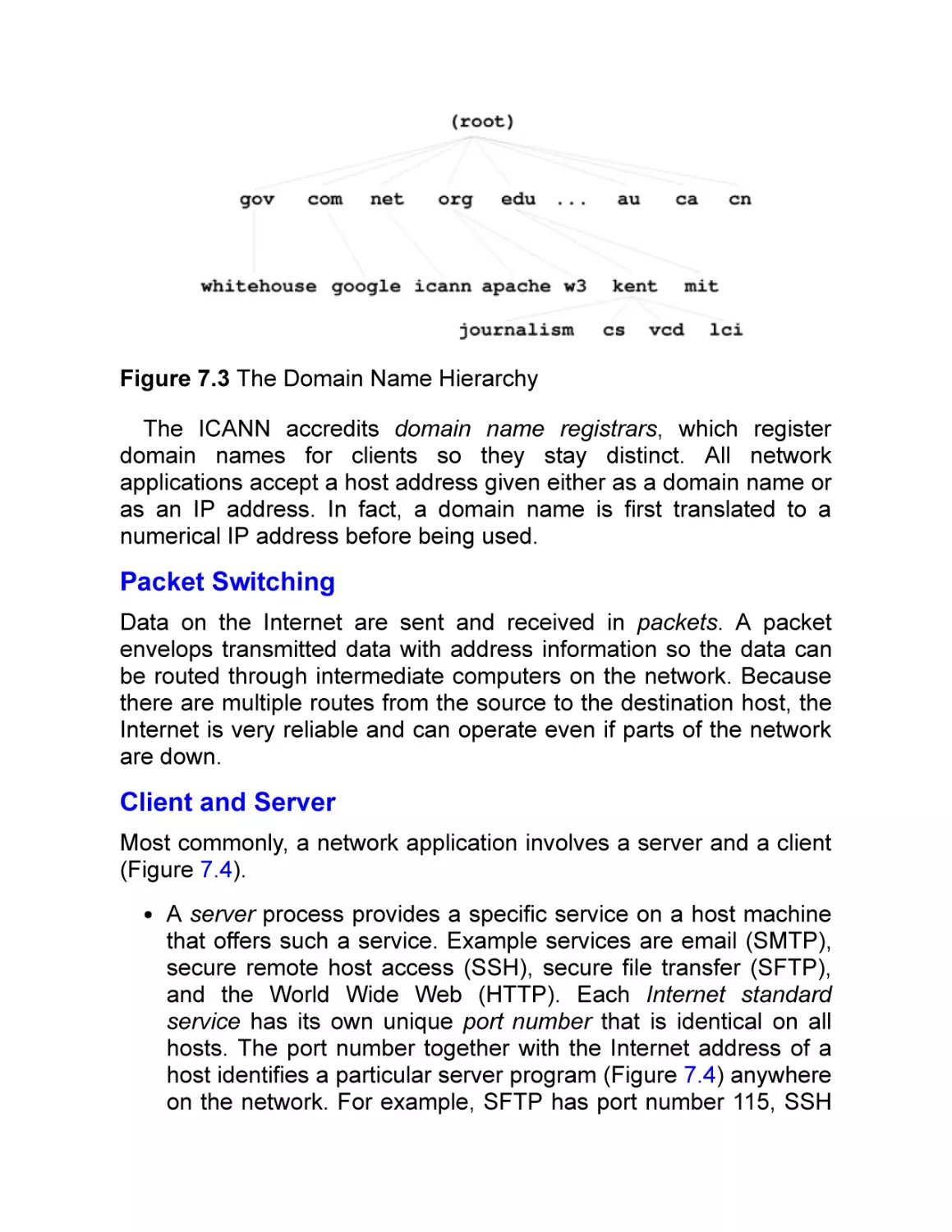 Packet Switching
Client and Server