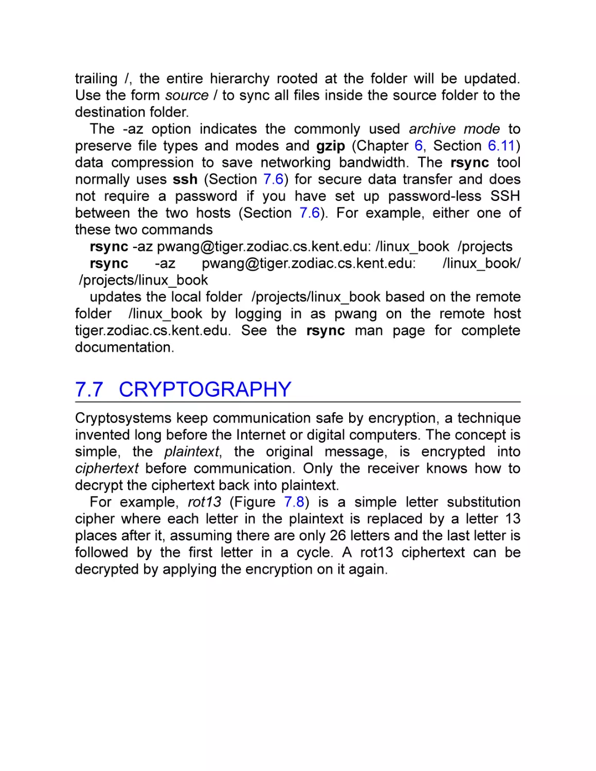 7.7 Cryptography