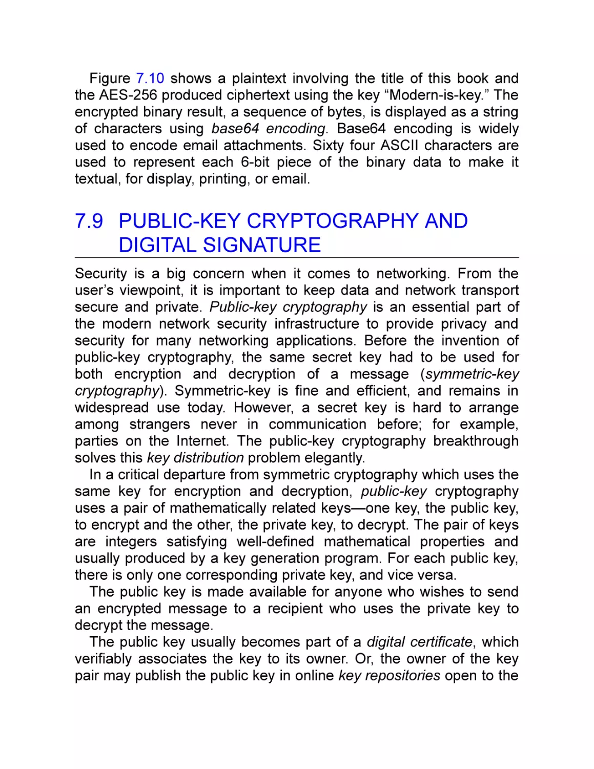 7.9 Public-Key Cryptography and Digital Signature