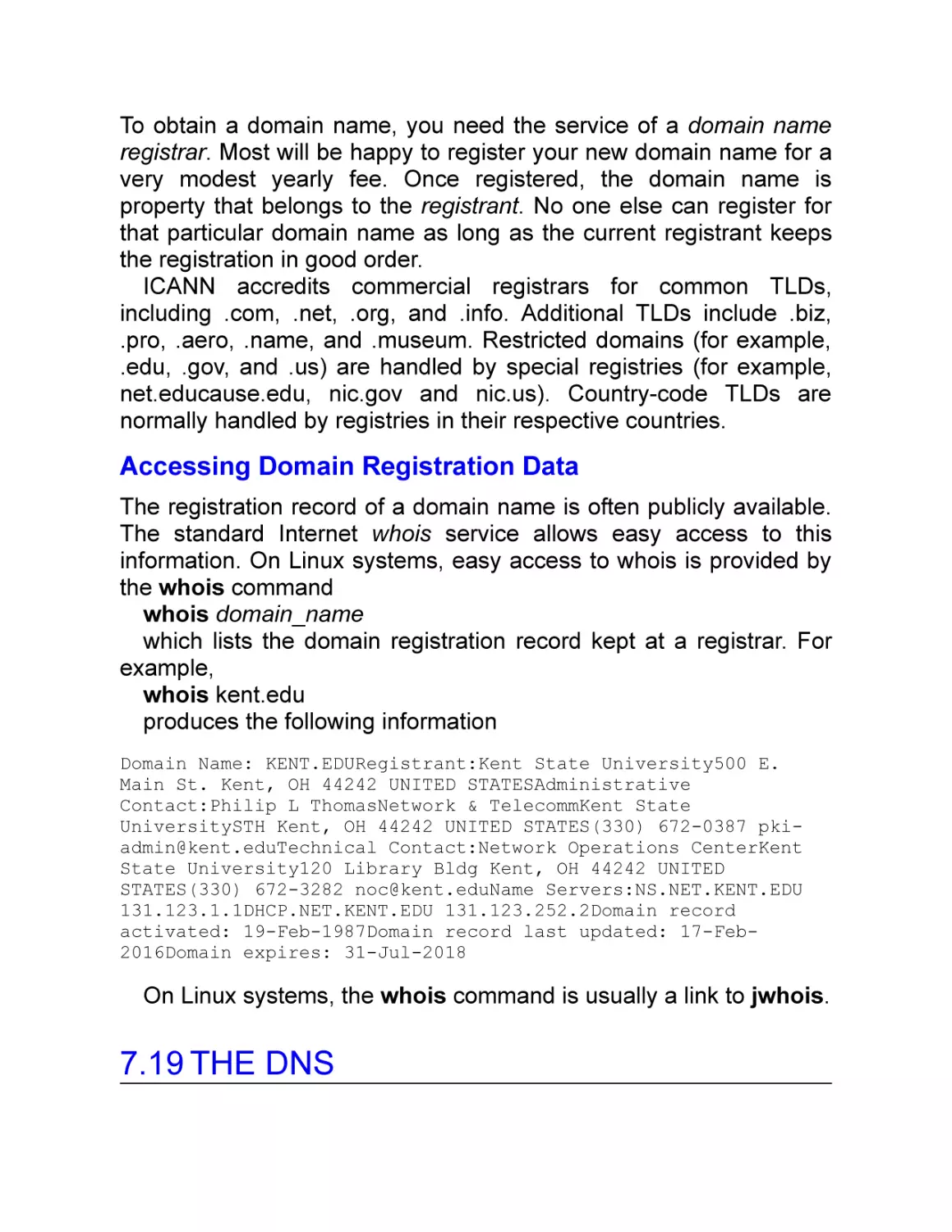 Accessing Domain Registration Data
7.19 The DNS