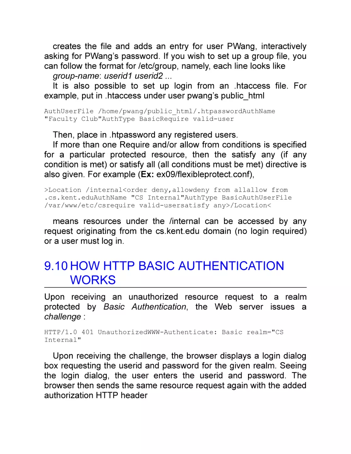 9.10 How HTTP Basic Authentication Works