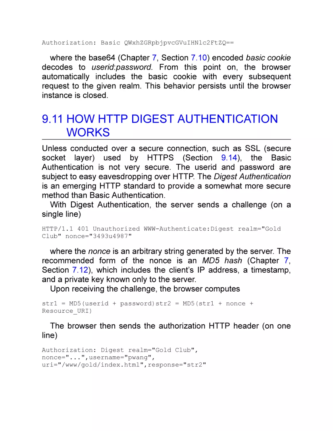 9.11 How HTTP Digest Authentication Works