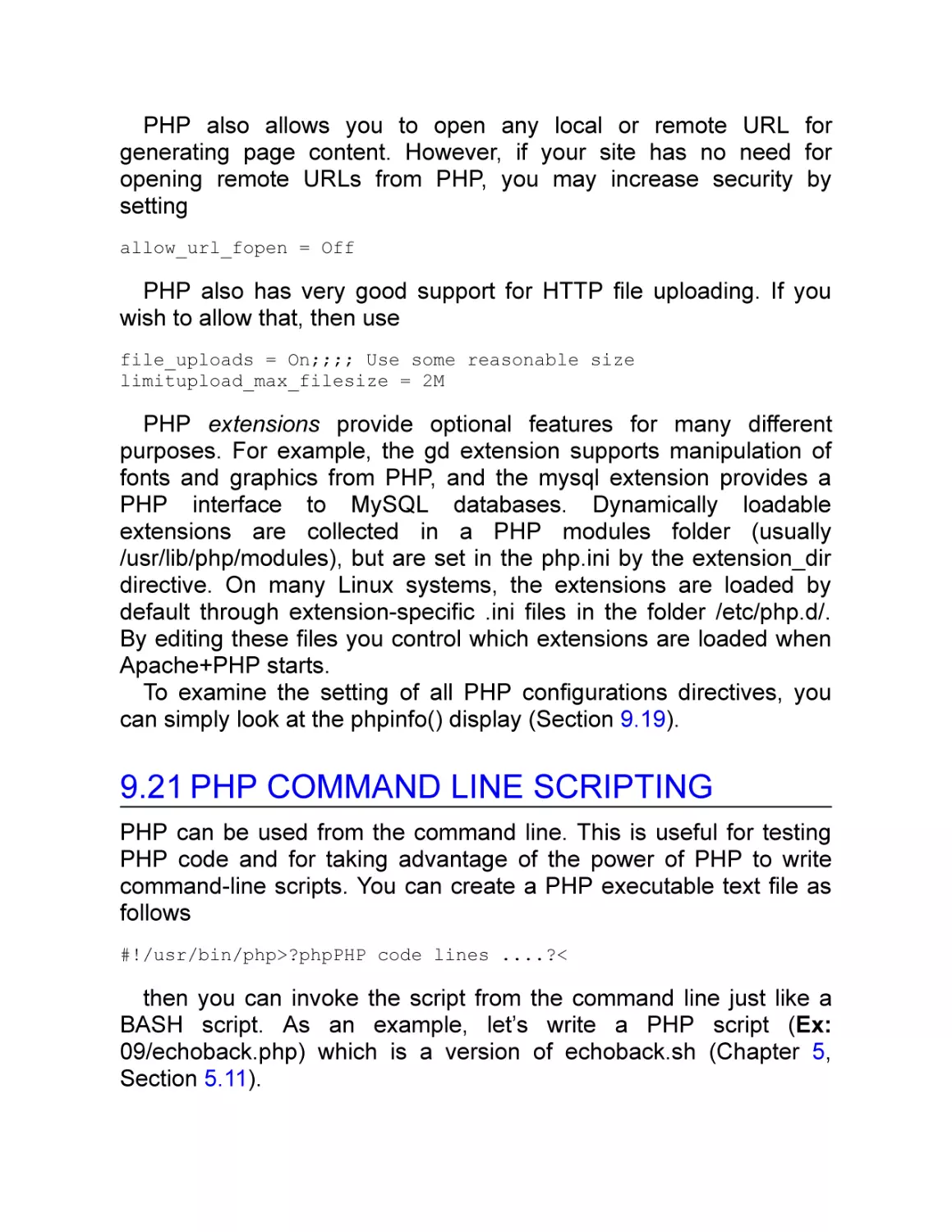 9.21 PHP Command Line Scripting