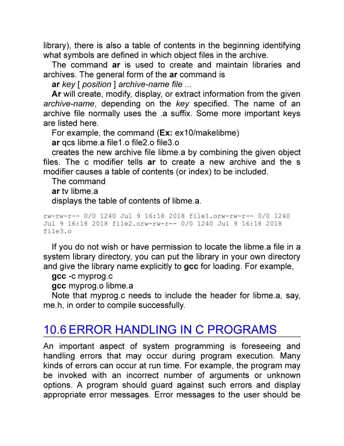 10.6 Error Handling in C Programs