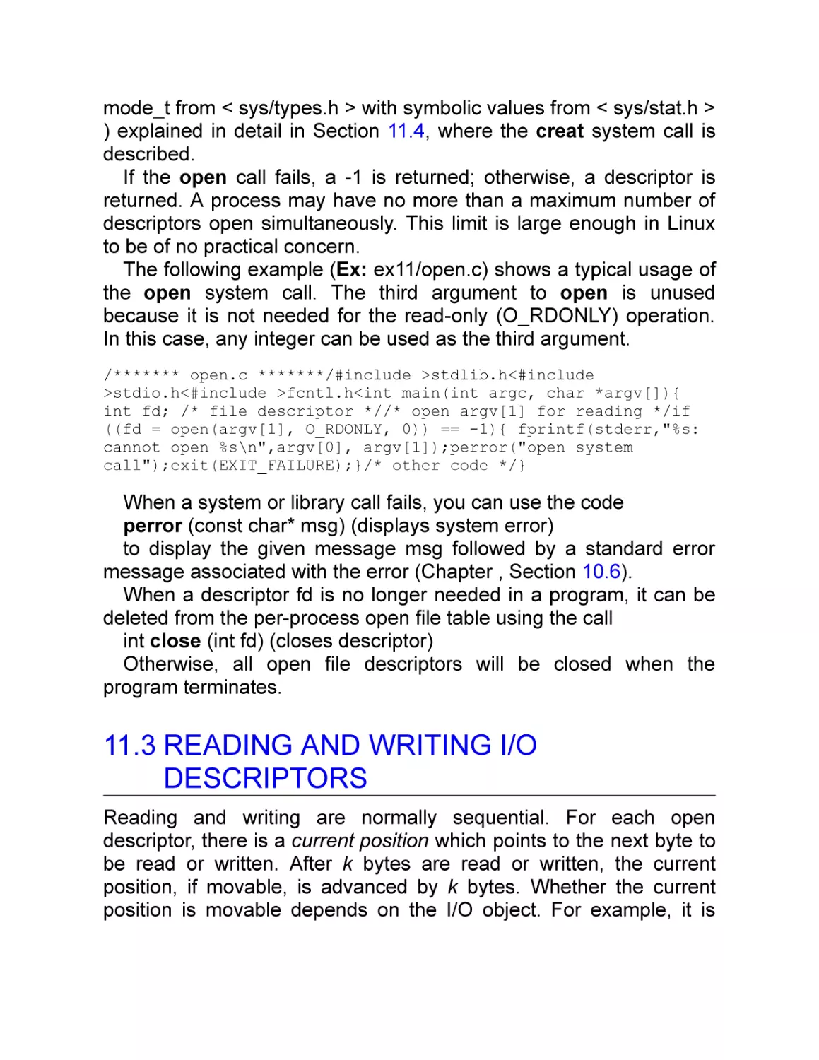11.3 Reading and Writing I/O Descriptors