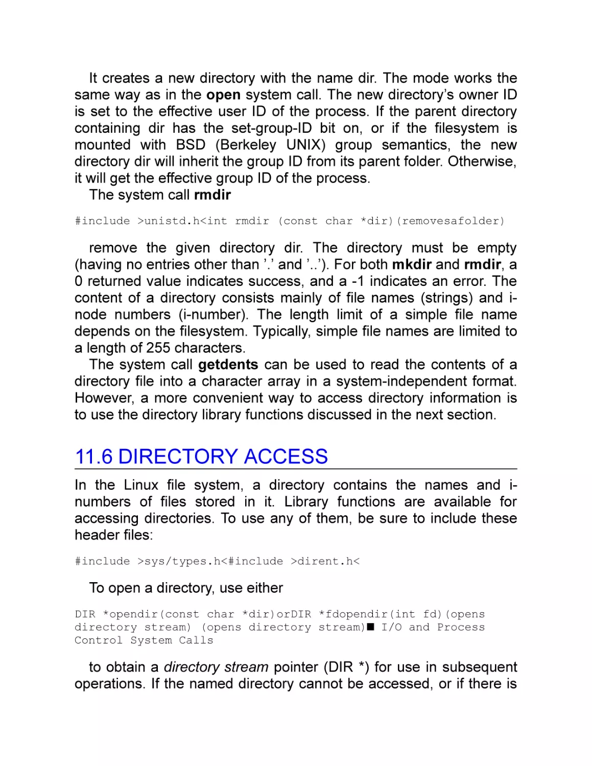 11.6 Directory Access
