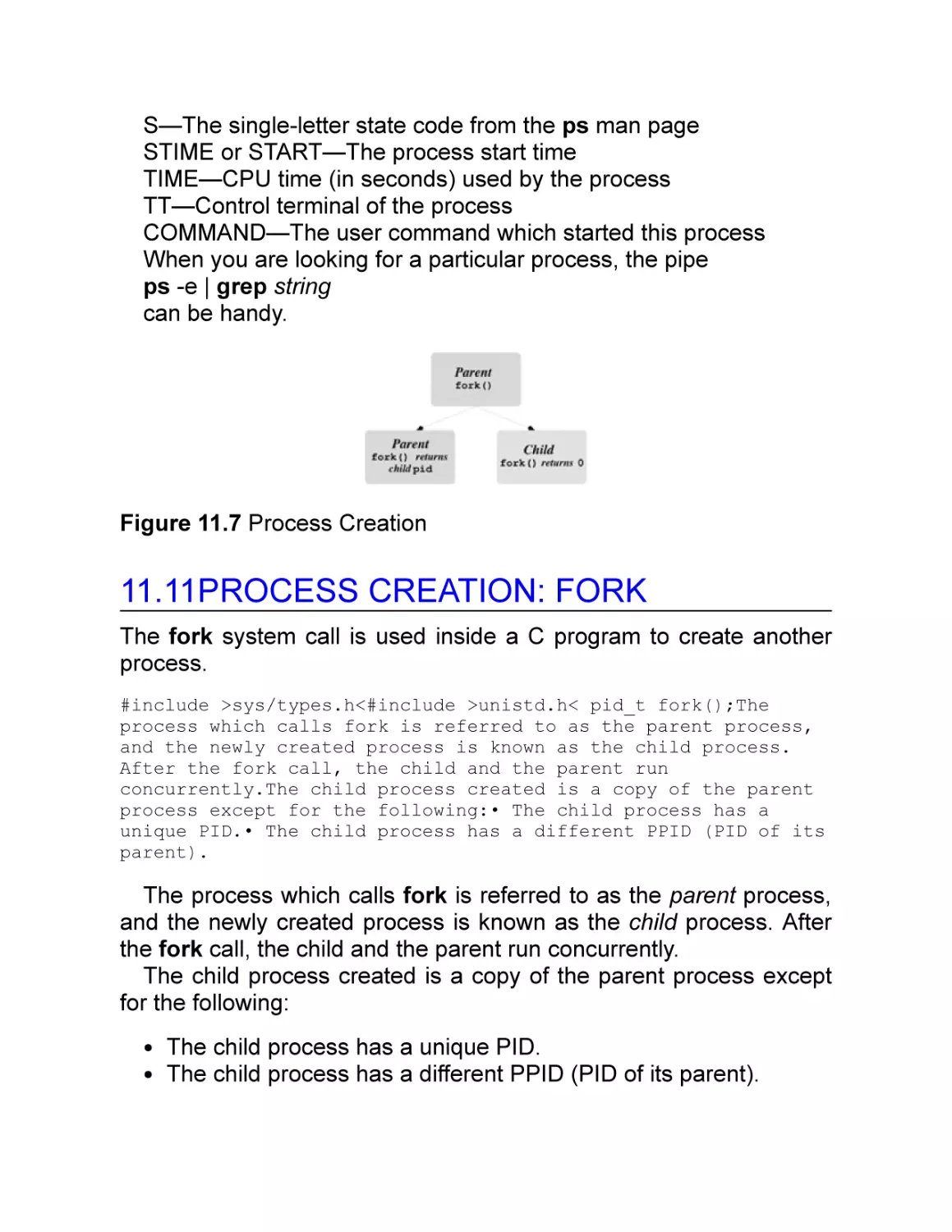 11.11 Process Creation