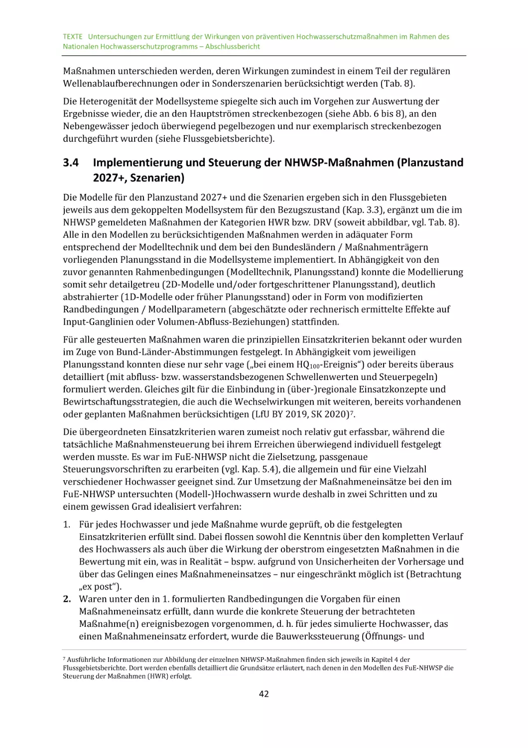 3.4 Implementierung und Steuerung der NHWSP-Maßnahmen (Planzustand 2027+, Szenarien)