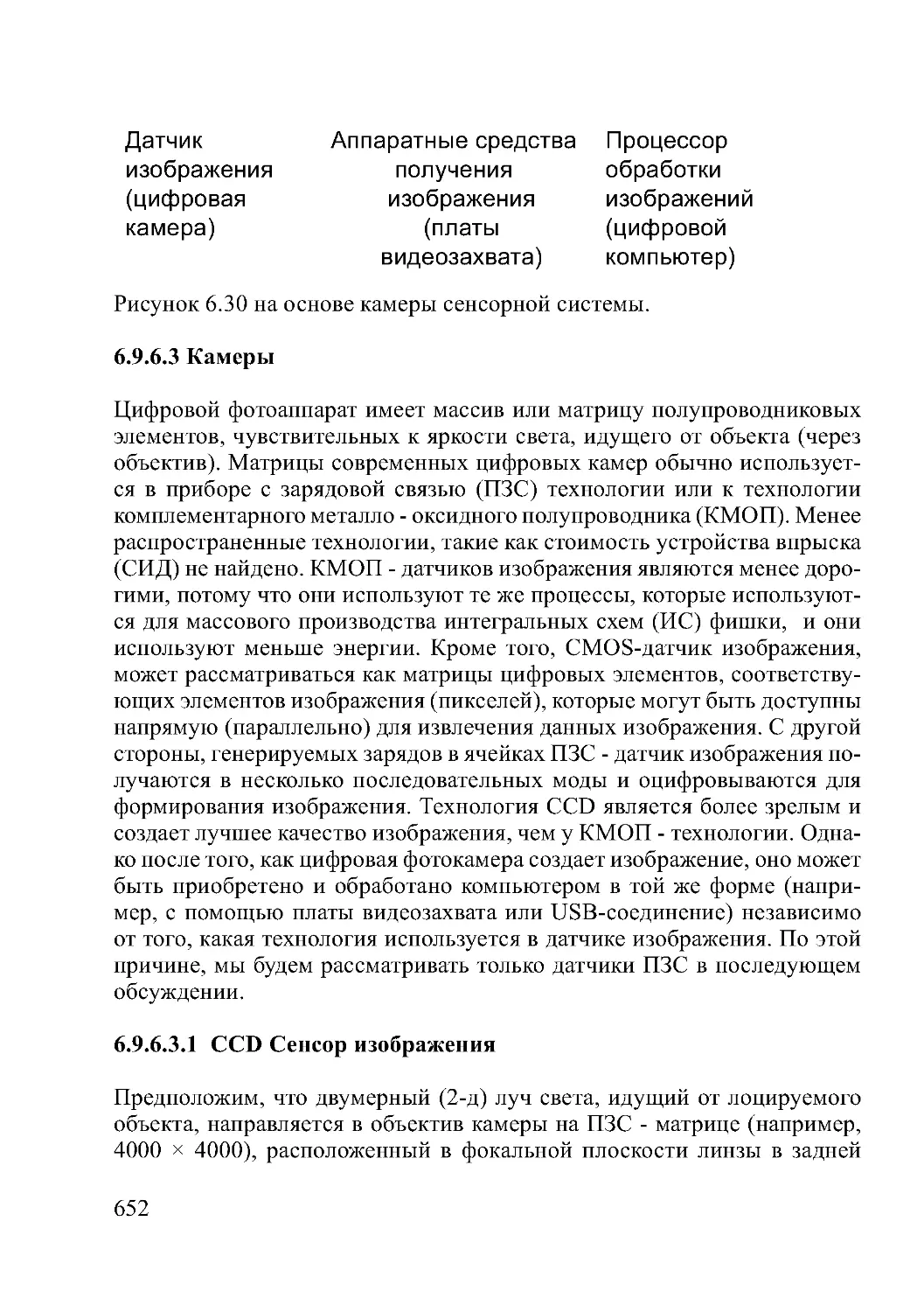 6.9.6.3 Камеры
6.9.6.3.1  CCD Сенсор изображения